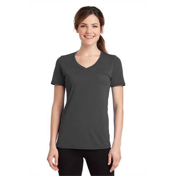 Port & Company Women's Performance Blend V-Neck Tee. - Port & Company Women's Performance Blend V-Neck Tee. - Image 2 of 66