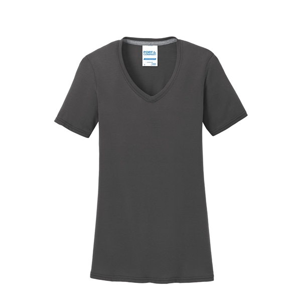 Port & Company Women's Performance Blend V-Neck Tee. - Port & Company Women's Performance Blend V-Neck Tee. - Image 15 of 66