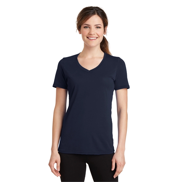 Port & Company Women's Performance Blend V-Neck Tee. - Port & Company Women's Performance Blend V-Neck Tee. - Image 4 of 66