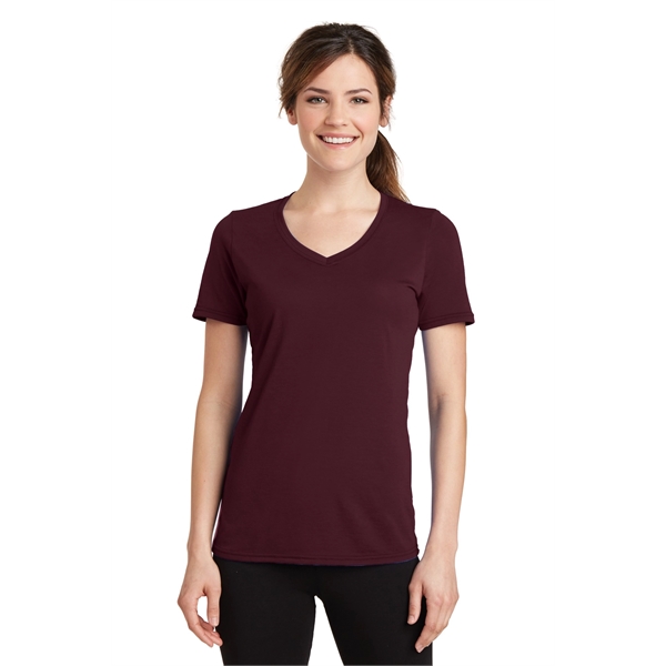 Port & Company Women's Performance Blend V-Neck Tee. - Port & Company Women's Performance Blend V-Neck Tee. - Image 1 of 66