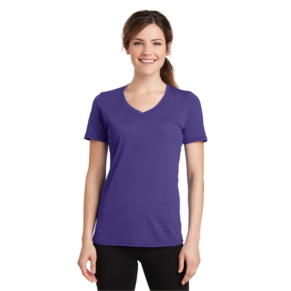 Port & Company Women's Performance Blend V-Neck Tee. - Port & Company Women's Performance Blend V-Neck Tee. - Image 9 of 66