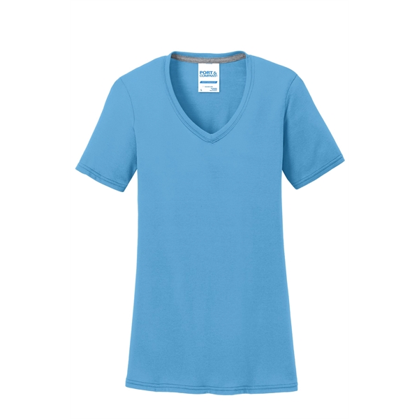 Port & Company Women's Performance Blend V-Neck Tee. - Port & Company Women's Performance Blend V-Neck Tee. - Image 57 of 66