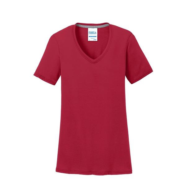 Port & Company Women's Performance Blend V-Neck Tee. - Port & Company Women's Performance Blend V-Neck Tee. - Image 60 of 66