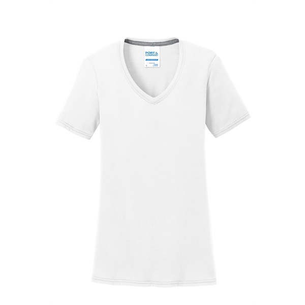 Port & Company Women's Performance Blend V-Neck Tee. - Port & Company Women's Performance Blend V-Neck Tee. - Image 64 of 66