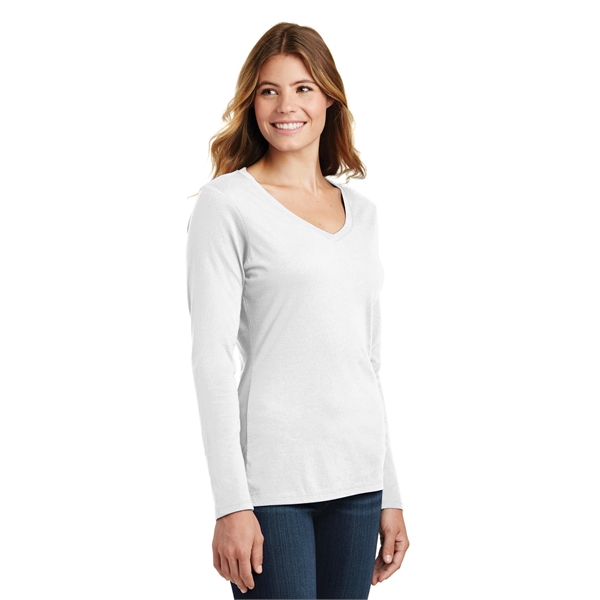 Port & Company Women's Long Sleeve Fan Favorite V-Neck Tee. - Port & Company Women's Long Sleeve Fan Favorite V-Neck Tee. - Image 4 of 63