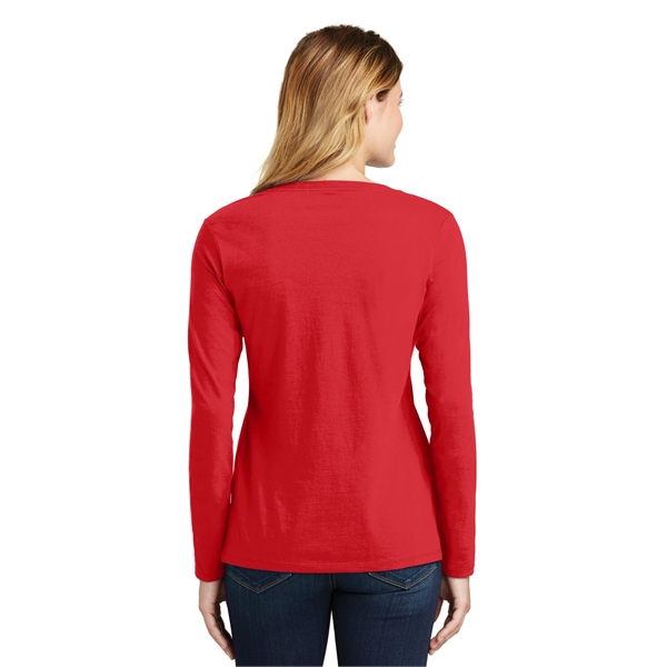 Port & Company Women's Long Sleeve Fan Favorite V-Neck Tee. - Port & Company Women's Long Sleeve Fan Favorite V-Neck Tee. - Image 8 of 63