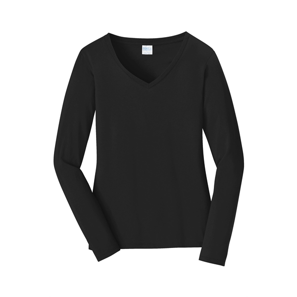 Port & Company Women's Long Sleeve Fan Favorite V-Neck Tee. - Port & Company Women's Long Sleeve Fan Favorite V-Neck Tee. - Image 20 of 63