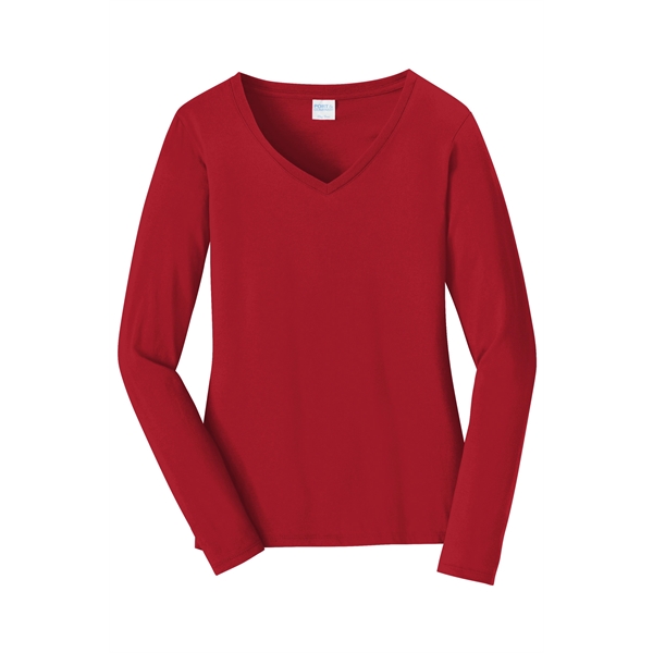 Port & Company Women's Long Sleeve Fan Favorite V-Neck Tee. - Port & Company Women's Long Sleeve Fan Favorite V-Neck Tee. - Image 27 of 63