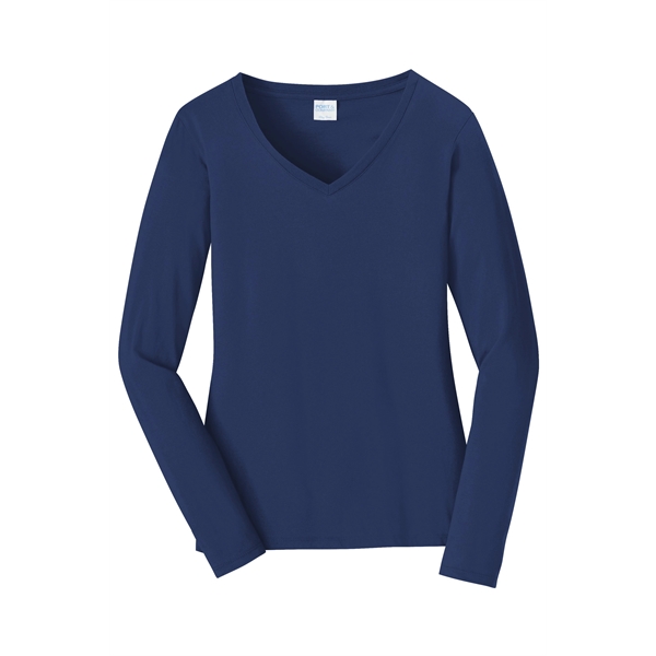 Port & Company Women's Long Sleeve Fan Favorite V-Neck Tee. - Port & Company Women's Long Sleeve Fan Favorite V-Neck Tee. - Image 32 of 63