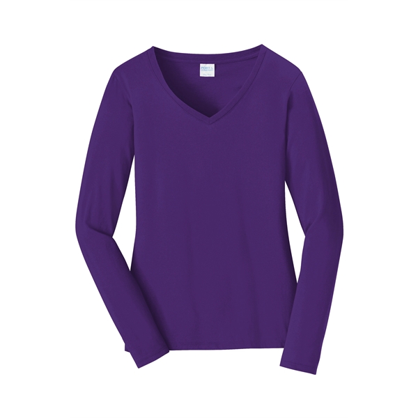 Port & Company Women's Long Sleeve Fan Favorite V-Neck Tee. - Port & Company Women's Long Sleeve Fan Favorite V-Neck Tee. - Image 36 of 63