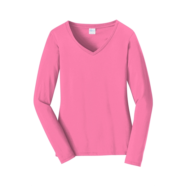 Port & Company Women's Long Sleeve Fan Favorite V-Neck Tee. - Port & Company Women's Long Sleeve Fan Favorite V-Neck Tee. - Image 41 of 63