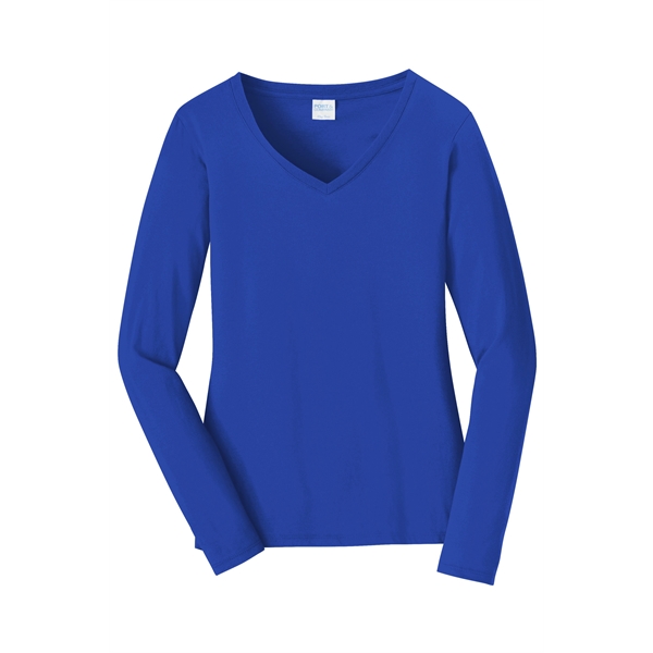 Port & Company Women's Long Sleeve Fan Favorite V-Neck Tee. - Port & Company Women's Long Sleeve Fan Favorite V-Neck Tee. - Image 46 of 63