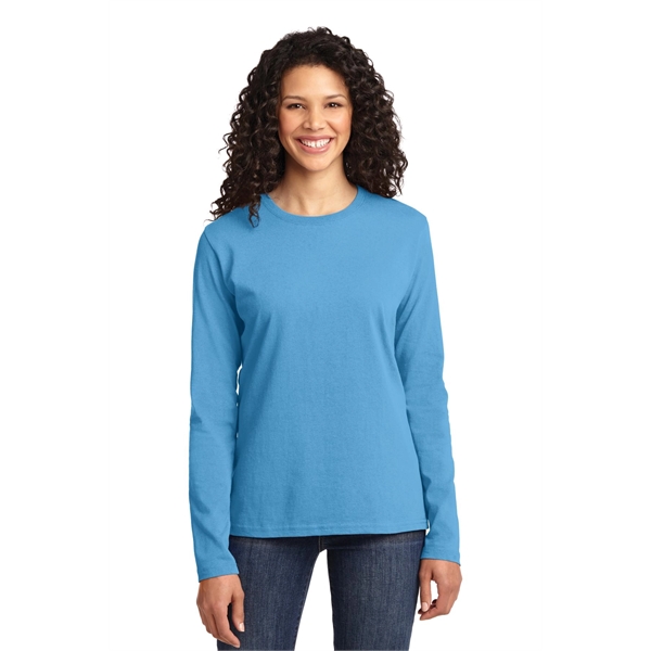 Port & Company Women's Long Sleeve Core Cotton Tee. - Port & Company Women's Long Sleeve Core Cotton Tee. - Image 60 of 94