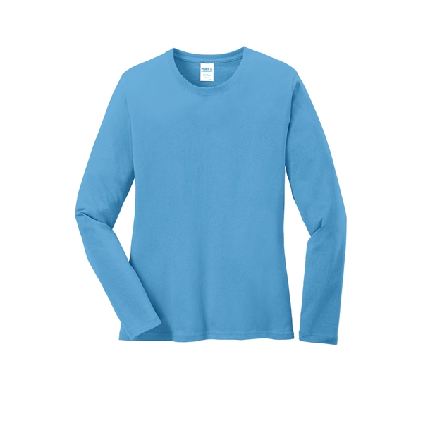 Port & Company Women's Long Sleeve Core Cotton Tee. - Port & Company Women's Long Sleeve Core Cotton Tee. - Image 4 of 94