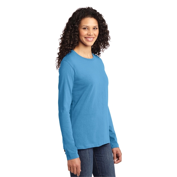 Port & Company Women's Long Sleeve Core Cotton Tee. - Port & Company Women's Long Sleeve Core Cotton Tee. - Image 5 of 94