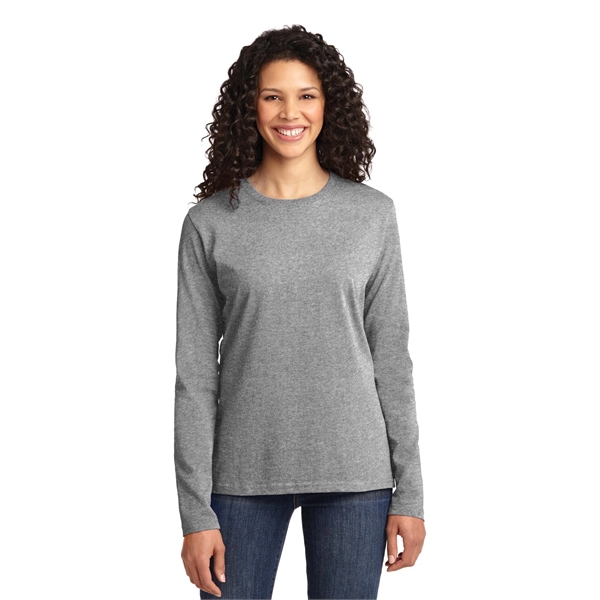 Port & Company Women's Long Sleeve Core Cotton Tee. - Port & Company Women's Long Sleeve Core Cotton Tee. - Image 62 of 94