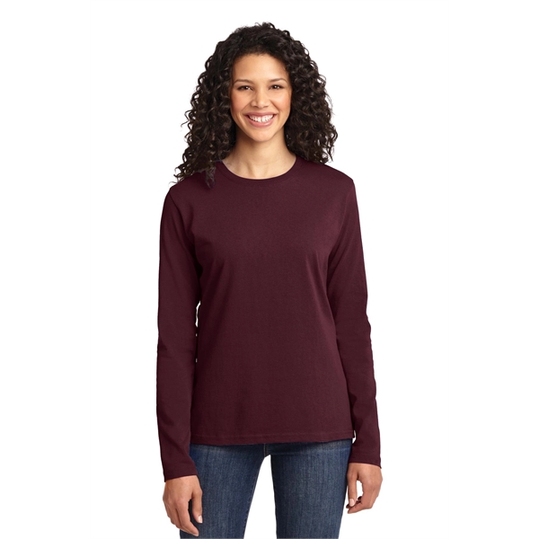 Port & Company Women's Long Sleeve Core Cotton Tee. - Port & Company Women's Long Sleeve Core Cotton Tee. - Image 64 of 94