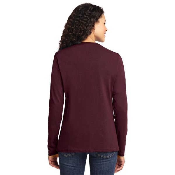 Port & Company Women's Long Sleeve Core Cotton Tee. - Port & Company Women's Long Sleeve Core Cotton Tee. - Image 9 of 94