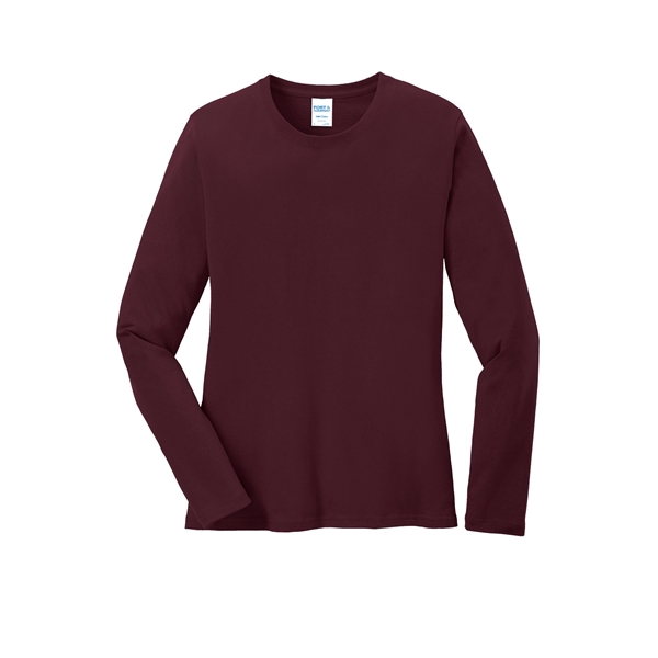 Port & Company Women's Long Sleeve Core Cotton Tee. - Port & Company Women's Long Sleeve Core Cotton Tee. - Image 11 of 94