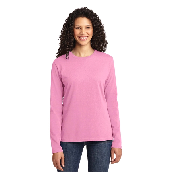 Port & Company Women's Long Sleeve Core Cotton Tee. - Port & Company Women's Long Sleeve Core Cotton Tee. - Image 66 of 94