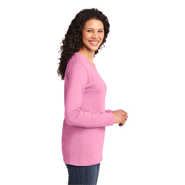 Port & Company Women's Long Sleeve Core Cotton Tee. - Port & Company Women's Long Sleeve Core Cotton Tee. - Image 14 of 94