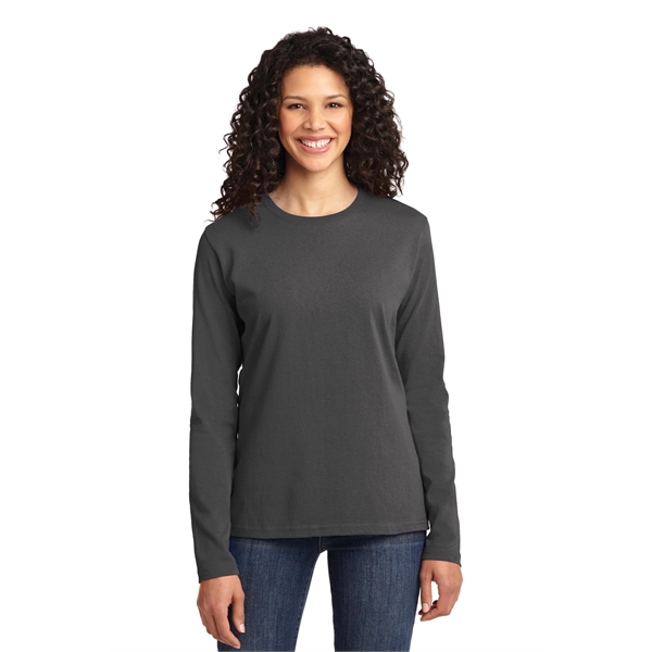 Port & Company Women's Long Sleeve Core Cotton Tee. - Port & Company Women's Long Sleeve Core Cotton Tee. - Image 68 of 94