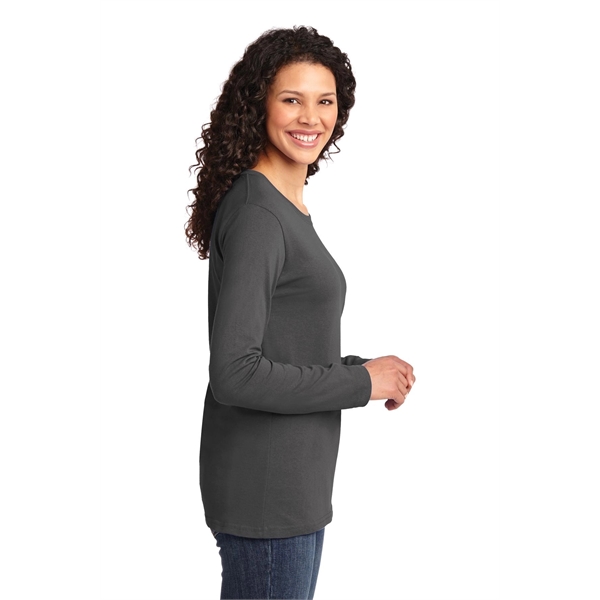 Port & Company Women's Long Sleeve Core Cotton Tee. - Port & Company Women's Long Sleeve Core Cotton Tee. - Image 17 of 94