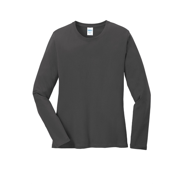 Port & Company Women's Long Sleeve Core Cotton Tee. - Port & Company Women's Long Sleeve Core Cotton Tee. - Image 18 of 94