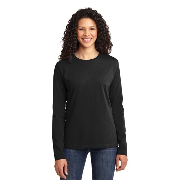 Port & Company Women's Long Sleeve Core Cotton Tee. - Port & Company Women's Long Sleeve Core Cotton Tee. - Image 70 of 94