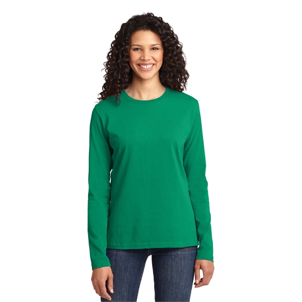 Port & Company Women's Long Sleeve Core Cotton Tee. - Port & Company Women's Long Sleeve Core Cotton Tee. - Image 75 of 94