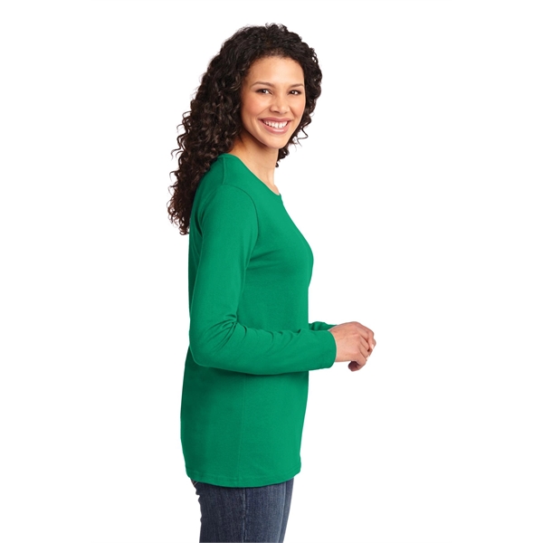 Port & Company Women's Long Sleeve Core Cotton Tee. - Port & Company Women's Long Sleeve Core Cotton Tee. - Image 23 of 94