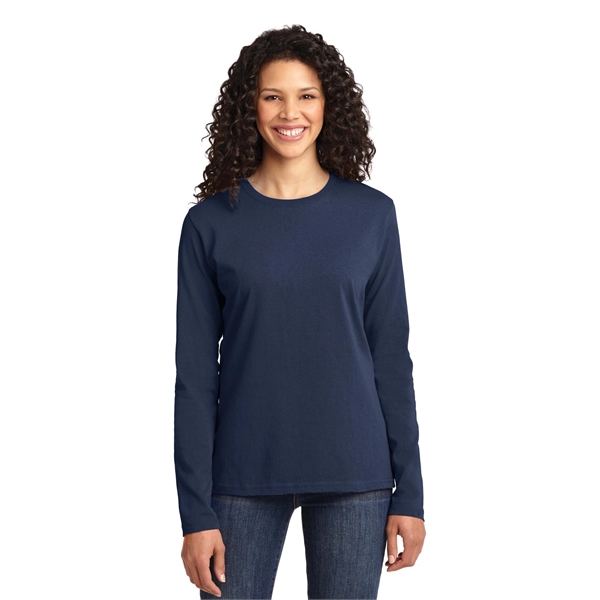 Port & Company Women's Long Sleeve Core Cotton Tee. - Port & Company Women's Long Sleeve Core Cotton Tee. - Image 78 of 94