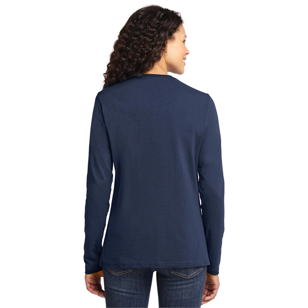 Port & Company Women's Long Sleeve Core Cotton Tee. - Port & Company Women's Long Sleeve Core Cotton Tee. - Image 31 of 94