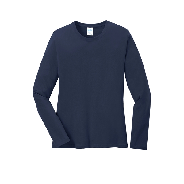 Port & Company Women's Long Sleeve Core Cotton Tee. - Port & Company Women's Long Sleeve Core Cotton Tee. - Image 32 of 94