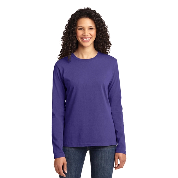 Port & Company Women's Long Sleeve Core Cotton Tee. - Port & Company Women's Long Sleeve Core Cotton Tee. - Image 80 of 94