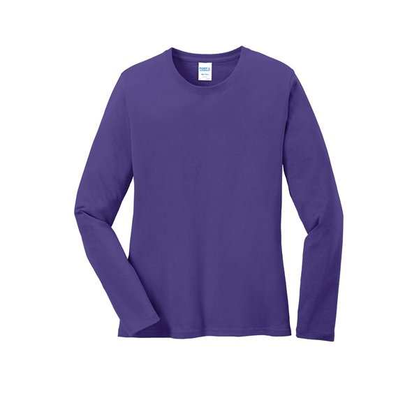 Port & Company Women's Long Sleeve Core Cotton Tee. - Port & Company Women's Long Sleeve Core Cotton Tee. - Image 36 of 94