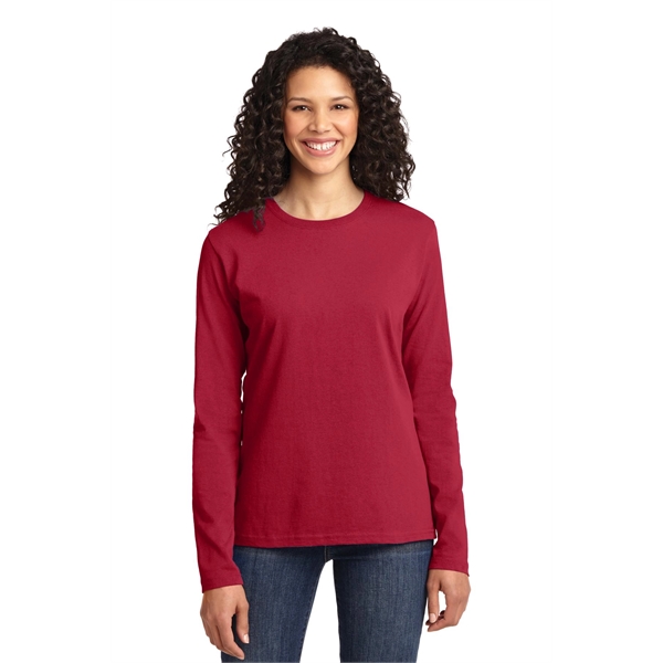 Port & Company Women's Long Sleeve Core Cotton Tee. - Port & Company Women's Long Sleeve Core Cotton Tee. - Image 81 of 94