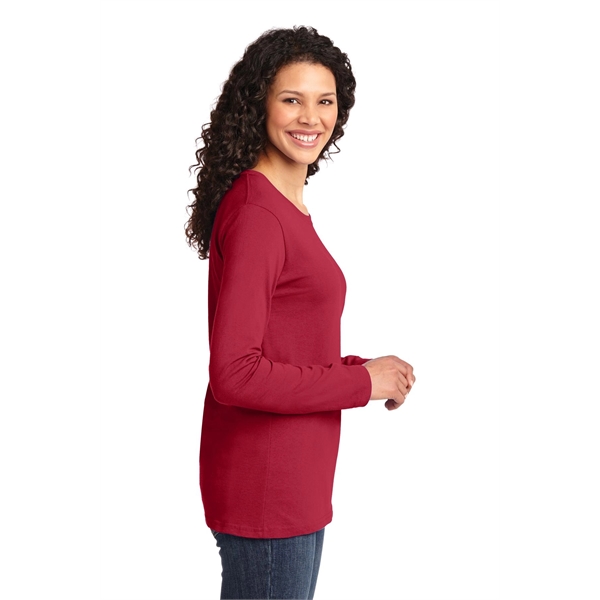 Port & Company Women's Long Sleeve Core Cotton Tee. - Port & Company Women's Long Sleeve Core Cotton Tee. - Image 39 of 94