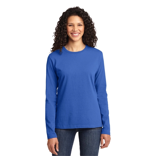 Port & Company Women's Long Sleeve Core Cotton Tee. - Port & Company Women's Long Sleeve Core Cotton Tee. - Image 82 of 94