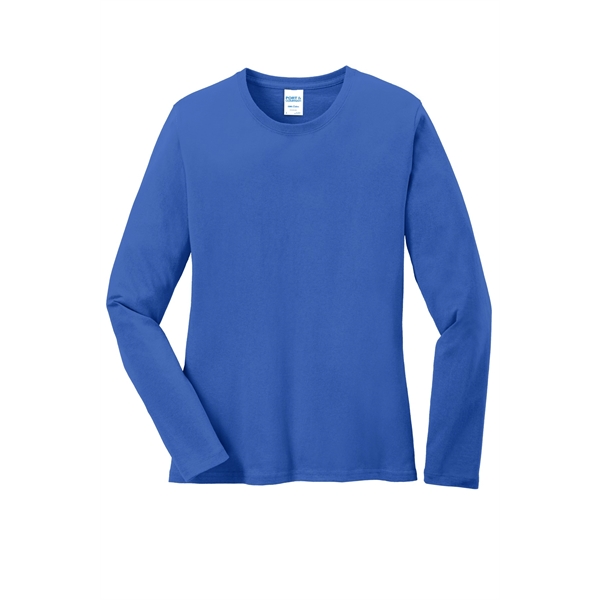 Port & Company Women's Long Sleeve Core Cotton Tee. - Port & Company Women's Long Sleeve Core Cotton Tee. - Image 44 of 94