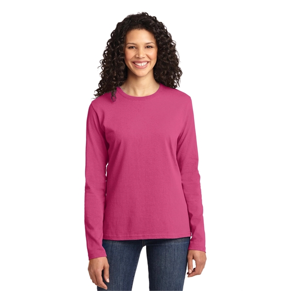 Port & Company Women's Long Sleeve Core Cotton Tee. - Port & Company Women's Long Sleeve Core Cotton Tee. - Image 83 of 94