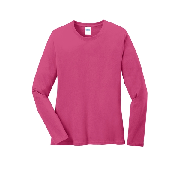 Port & Company Women's Long Sleeve Core Cotton Tee. - Port & Company Women's Long Sleeve Core Cotton Tee. - Image 48 of 94