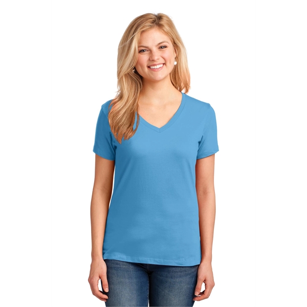 Port & Company Women's Core Cotton V-Neck Tee. - Port & Company Women's Core Cotton V-Neck Tee. - Image 98 of 135