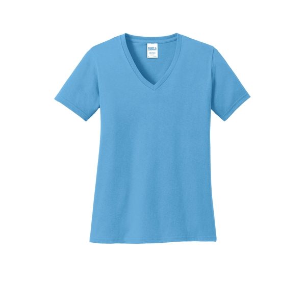 Port & Company Women's Core Cotton V-Neck Tee. - Port & Company Women's Core Cotton V-Neck Tee. - Image 9 of 135