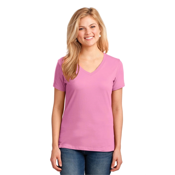 Port & Company Women's Core Cotton V-Neck Tee. - Port & Company Women's Core Cotton V-Neck Tee. - Image 102 of 135