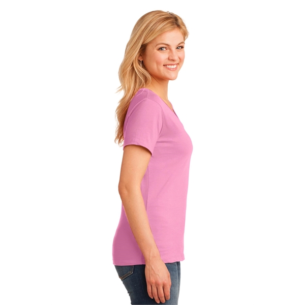 Port & Company Women's Core Cotton V-Neck Tee. - Port & Company Women's Core Cotton V-Neck Tee. - Image 17 of 135