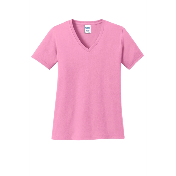 Port & Company Women's Core Cotton V-Neck Tee. - Port & Company Women's Core Cotton V-Neck Tee. - Image 18 of 135