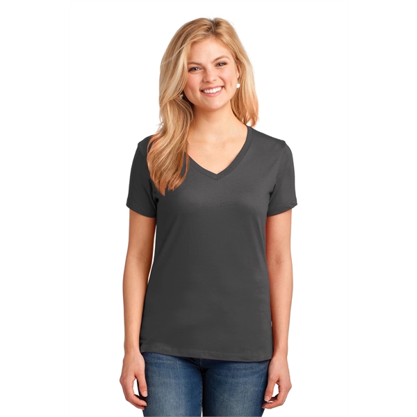 Port & Company Women's Core Cotton V-Neck Tee. - Port & Company Women's Core Cotton V-Neck Tee. - Image 104 of 135