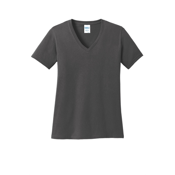 Port & Company Women's Core Cotton V-Neck Tee. - Port & Company Women's Core Cotton V-Neck Tee. - Image 23 of 135