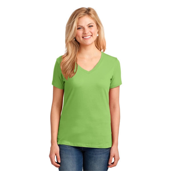 Port & Company Women's Core Cotton V-Neck Tee. - Port & Company Women's Core Cotton V-Neck Tee. - Image 108 of 135